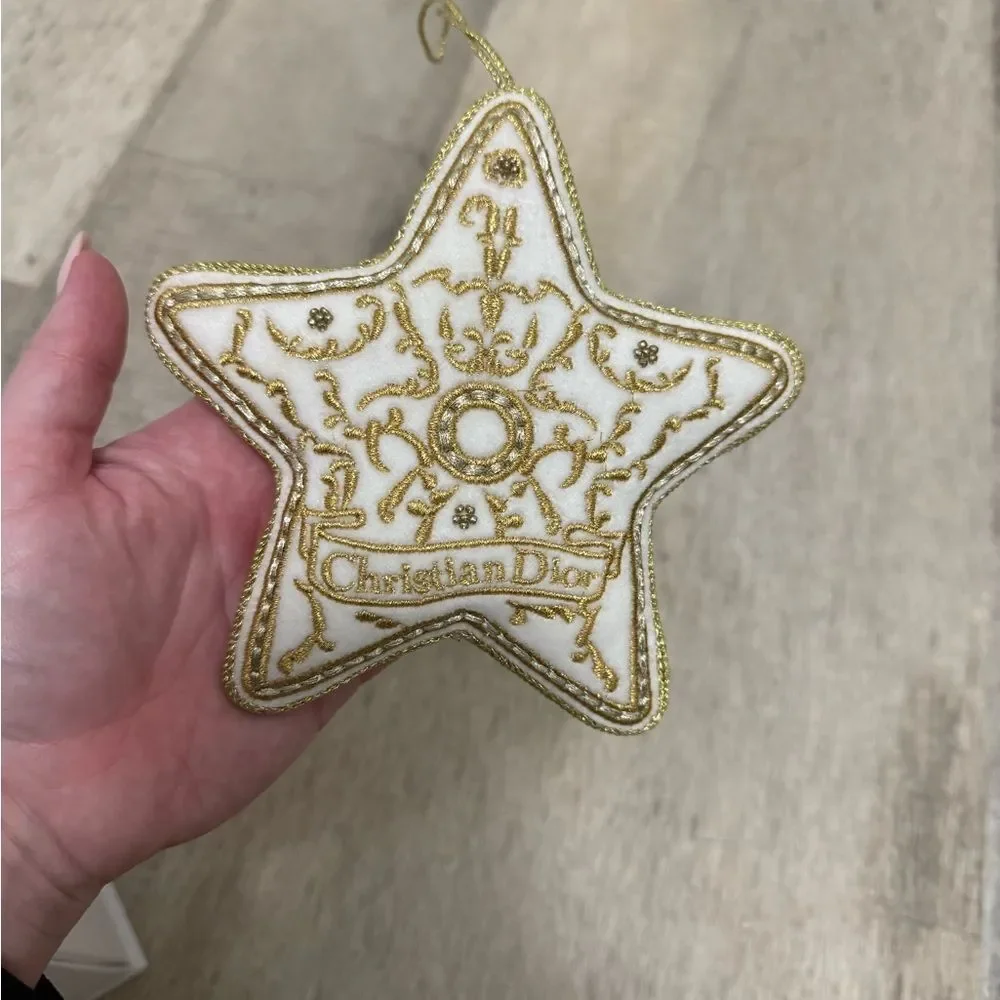 Dior Gold and Cream Holiday Ornament Trio